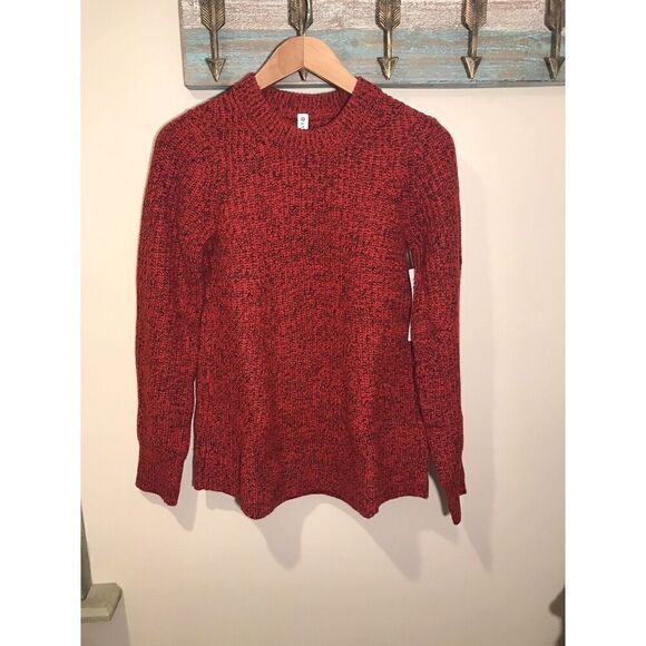Athleta Sierra Crew Neck Sweater Wool Women's Size XS Flare Hem Marled‎ Red New - Picture 4 of 7